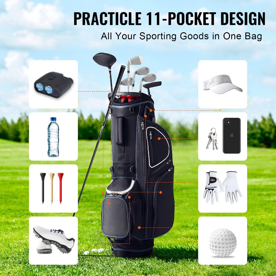 Torba na wózek golfowy z 14-dz – Golf Bag Stand Cart recenzja i cena