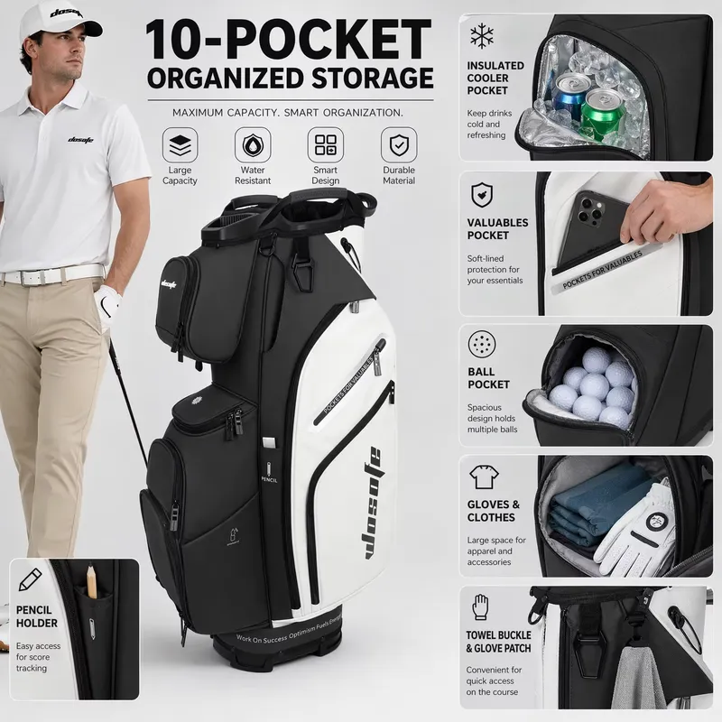 Torba golfowa Wosofe 14-komoro – Golf Bag Stand Cart recenzja i cena